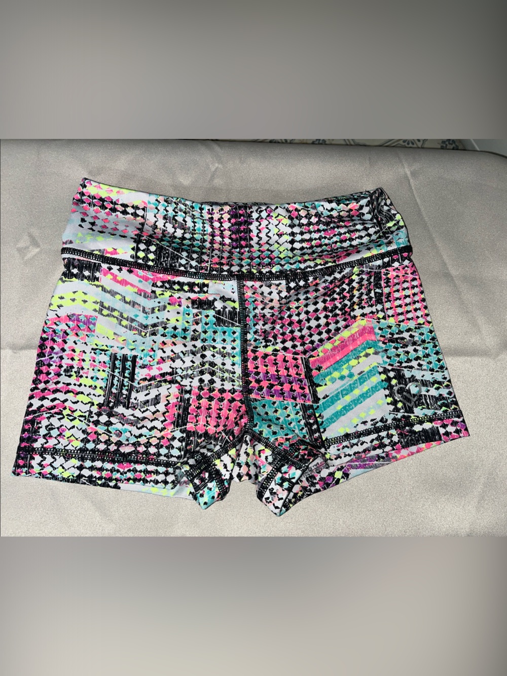 Pink & Teal Spandex Shorts